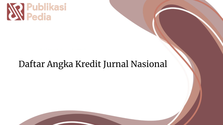 Daftar Angka Kredit Jurnal Nasional